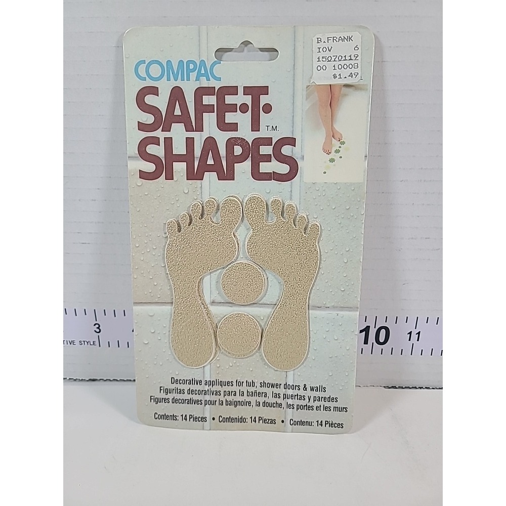 Vintage Compac Safe T Shapes (Brown Feet)‎ New Non-Slip Appliques New Old Stock